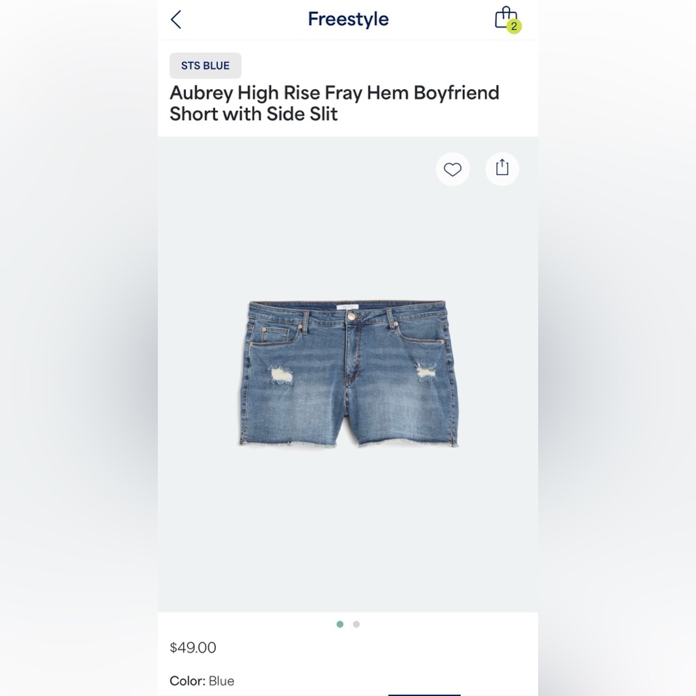 Aubrey Distressed Denim Short, Stitch Fix brand. High Rise. Boyfriend short